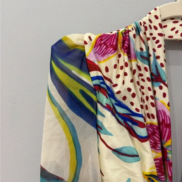 PatBo Size S Flora Print Plunge Maxi with built in bodysuit | Worn Once - Picture 10 of 13